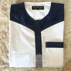 Qamis Al-Atlas satiné bicolore - manches courtes - adolescent